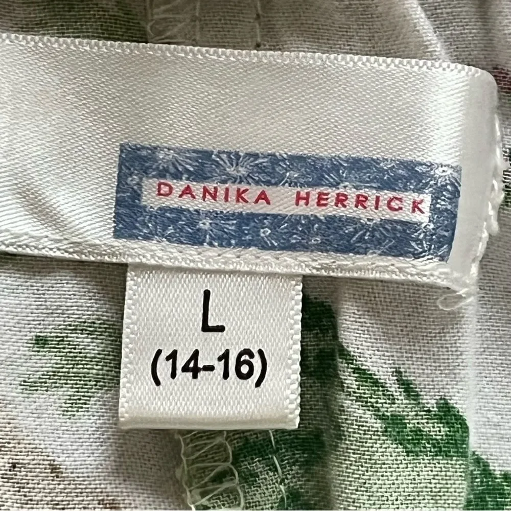 Danika Herrick Pajama Bottoms Size Large Dog Print Ruffle Hem Drawstring Waist